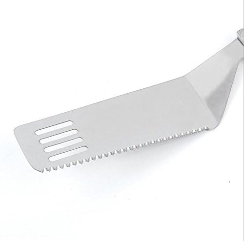 C & L Pie Servidor Pastel Tenedor Pala Espátula ranurada de transferencia Serrated Edge Pala para pizza de acero inoxidable Pasta Cookie Baking,