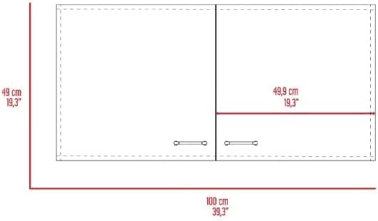 TUHOME Napoles – Armario de pared, madera de roble blanco y ahumado