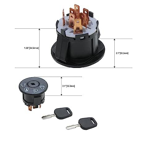 Paquete de 2 interruptores de encendido con 2 llaves para John Deere L100 L105 L107 L108 L110 L111 L120 L130 Interruptores de arranque con llave de