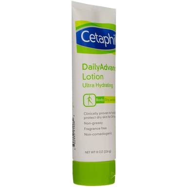 Cetaphil DailyAdvance Loción Ultra Hidratante para Piel SecaSensible, 8 oz (Paquete de 4)