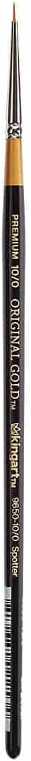 KINGART Premium Original Gold 9650-100 Spotter Series – Cepillo para artista, pelo sintético Taklon dorado, mango corto, para acrílico, acuarela,