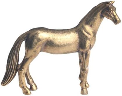 TEAMWILL Pequeña estatua de metal de latón, adorno de figuras de animales, decoración de la casa, 1 pieza (caballo (1 unidad)