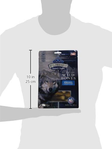 Blue Buffalo Wilderness Wild Bones – Golosinas dentales masticables sin granos, bolsa pequeña de 10 onzas