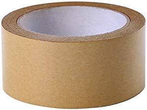1 rollo de cinta de embalaje de papel kraft engomado marrón, cinta activada por agua, caja de cartón, cinta de embalaje y sellado, accesorios de