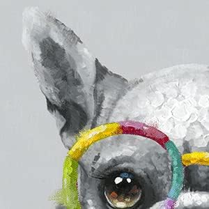 Kunstorner Lienzo decorativo para pared con diseño de perro lindo con diseño de animales, lienzo divertido para sala de estar, dormitorio, oficina,
