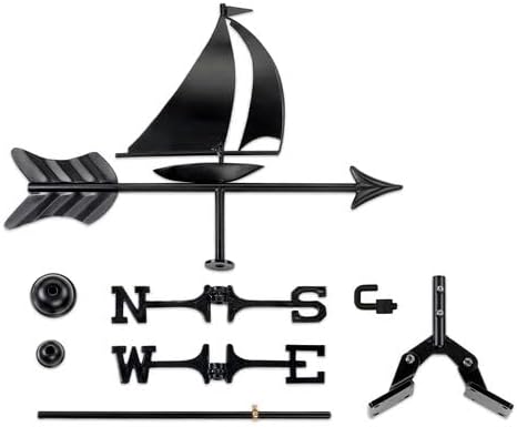 Modern Farmhouse 8803KR – Veleta de vela inspirada en la casa de campo con montaje en techo, acabado negro por Good Directions