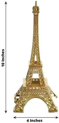 Efavormart 10 pulgadas  Oro  Centro de mesa de la Torre Eiffel  Decoración para pastel de la Torre Eiffel  Figura decorativa