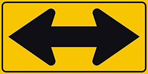 Señales de tráfico y almacén – W1-7 Señal de doble flecha de dos direcciones de 12 x 8 pulgadas, letrero de aluminio aprobado para clima urbano de