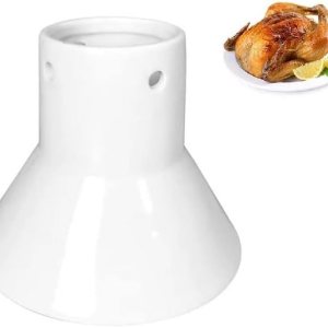 Plutreas Estante de cerámica para asador de pollo, lata de cerveza, soporte de pollo vertical aves de corral pollo para cocinar accesorios para Plutreas Estante de cerámica para asador de pollo, lata de cerveza, soporte de pollo vertical aves de corral pollo para cocinar accesorios para