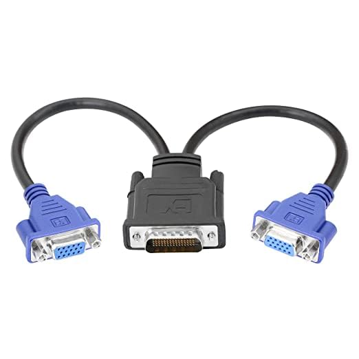 JDYYICZ Divisor DMS-59 a VGA para configuraciones de monitor dual o como cable de cable Y adaptador VGA