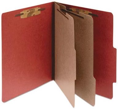 ACCO Products – ACCO – Carpeta de clasificación de 25 puntos de cartón prensado, carta, 6 secciones, rojo tierra, 10caja – Se vende como 1 caja –