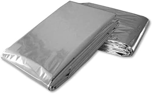 Ever Ready First Aid Mylar – Manta de rescate grande, hoja térmica plateada para emergencias y supervivencia, 54 x 84 pulgadas, 10 unidades