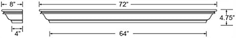 MANTELSDIRECT Mantels Direct Madison – Estantería para chimenea sin terminar, 72 pulgadas