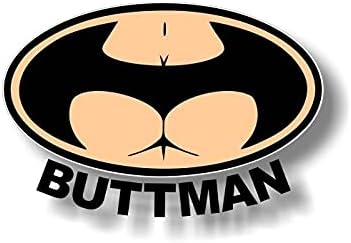 Buttman – Calcomanía de vinilo de 7 pulgadas, letras negras, divertida, 4 x 4, camión, Offroad, JDM, sexy, portátil, símbolo de murciélago, pegatina