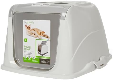 So Phresh Capucha blanca con tapa abatible para gatos, 19.7 pulgadas de largo x 15.3 pulgadas de ancho x 10.5 pulgadas de alto