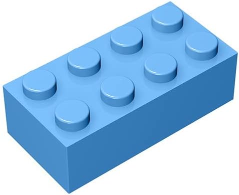 Bloque clásico de ladrillos a granel de 2 x 4, 100 piezas de ladrillo de construcción azul claro, compatible con piezas y piezas de Lego 3001, juego