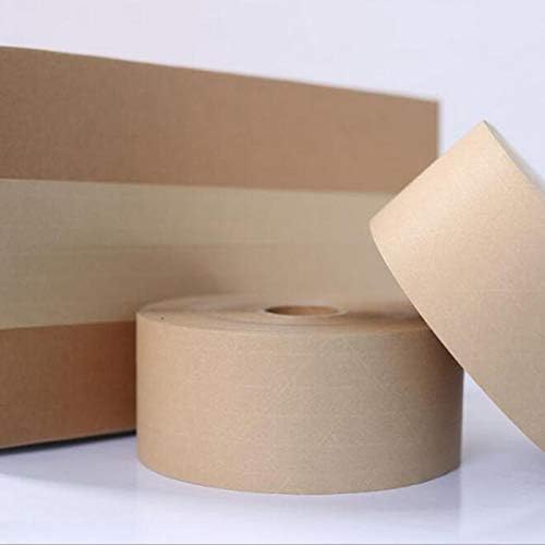 1 rollo de cinta de embalaje de papel kraft engomado marrón, cinta activada por agua, caja de cartón, cinta de embalaje y sellado, accesorios de
