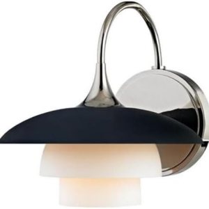 Hudson Valley Lighting 1011-PN Barron – Aplique de pared de una luz – 8 pulgadas de ancho por 8.25 pulgadas de alto, color acabado níquel pulido Hudson Valley Lighting 1011-PN Barron – Aplique de pared de una luz – 8 pulgadas de ancho por 8.25 pulgadas de alto, color acabado níquel pulido
