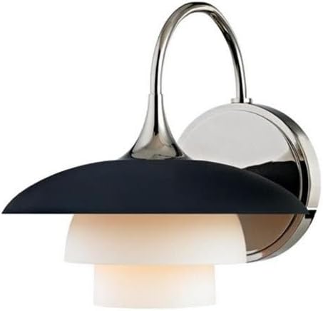 Hudson Valley Lighting 1011-PN Barron – Aplique de pared de una luz – 8 pulgadas de ancho por 8.25 pulgadas de alto, color acabado níquel pulido