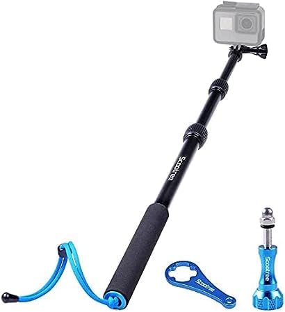 Smatree SmaPole S1 – Barra telescópica de mano de aleación de aluminio compatible con GoPro Hero121110987654321 y Hero Max, sesión de héroe (15.8