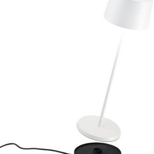 Zafferano Olivia Pro Lámpara de mesa inalámbrica (color blanco), 3 generación, aluminio, protección IP54, uso en interiores y exteriores, base de Zafferano Olivia Pro Lámpara de mesa inalámbrica (color blanco), 3 generación, aluminio, protección IP54, uso en interiores y exteriores, base de
