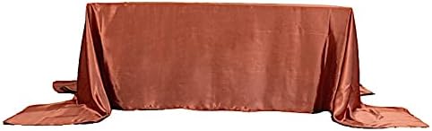 BalsaCircle Tablecloths Mantel rectangular de satén color terracota de 90 x 156 pulgadas, para mesa de boda, fiesta, recepción, eventos, cocina,