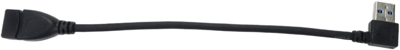 UTALIND Paquete de 2 cables de extensión USB 3.0 macho a hembra, adaptadores USB en ángulo izquierdo y recto para laptop, TV, disco USB, ratón,