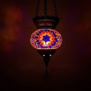 Turkish Mosaic Pendant Lamp Vintage Art Deco Handcrafted lamparas de mesa Mosaic Glass Romantic Light lamparas con mosaicos (Body Color  RY) (SFP) Turkish Mosaic Pendant Lamp Vintage Art Deco Handcrafted lamparas de mesa Mosaic Glass Romantic Light lamparas con mosaicos (Body Color  RY) (SFP)