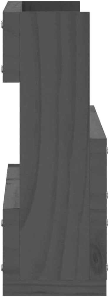 Zapateros de pared 2 piezas Gris 23.2×3.5×9.1 in Madera maciza Pino