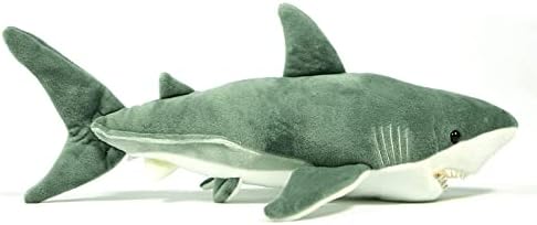 La gran muñeca de peluche de tiburón marino de peluche blanco (12.6 in)