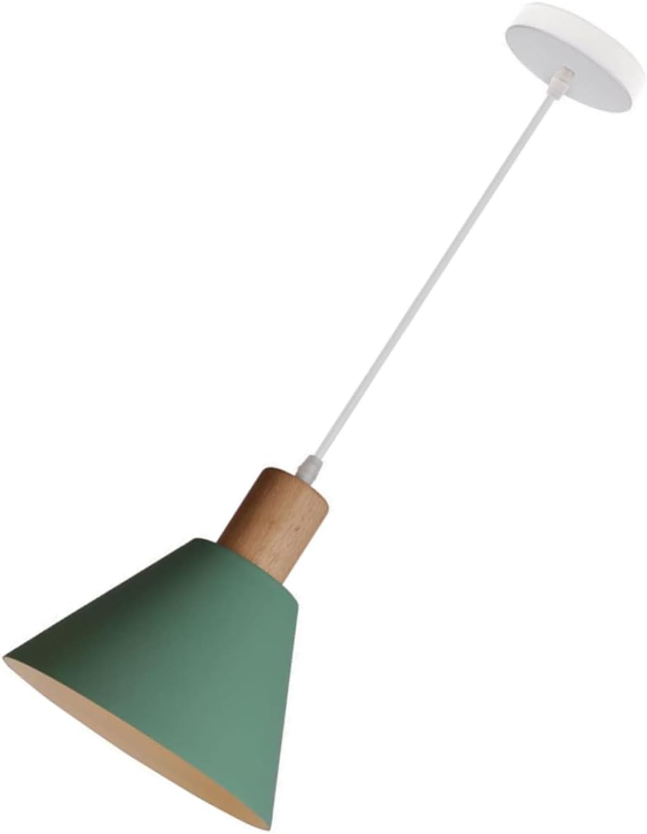 DOITOOL Lámparas colgantes enchufables, modernas luces colgantes para isla de cocina, lámpara colgante de techo para granero, cocina, comedor (verde)