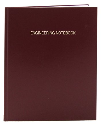 Libreta de notas de ingeniería de 96 páginas, de 8 78 x 11 14 pulgadas, con cubierta dura de costura Smyth, de la marca BookFactory