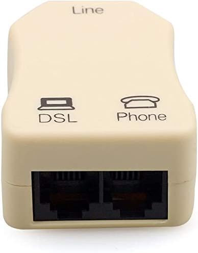 URBEST Adaptador divisor DSL en línea con filtro de ruido para teléfono y accesorio de fax (2, beige)