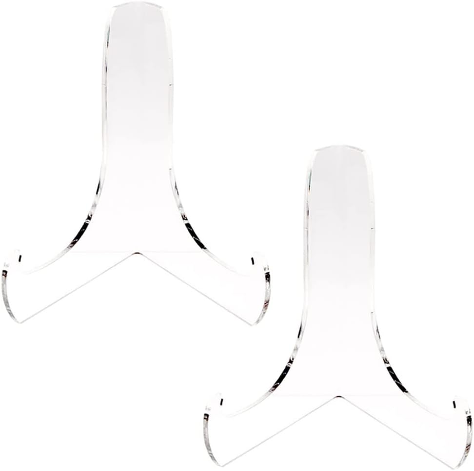 2 soportes de placa acrílica en ángulo de 60 grados, soporte acrílico para libros, caballete acrílico, placa acrílica, soporte de mesa, caballete