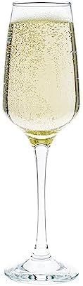 Vikko Copas de champán, copa de champán tostada de 7.75 onzas, copas de champán transparentes, juego de 6 elegantes copas de vino espumoso