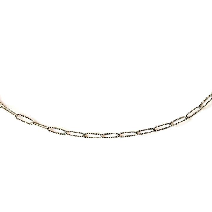 Antique Silver Textured Paperclip Link Charm Bracelet Base – D.I.Y. – BUILD YOUR CHARM BRACELET! (XX- Small – 5.75 inch)