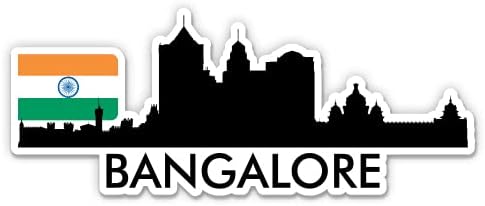 Bangalore India Skyline – Vinilo adhesivo para teléfono, laptop, botella de agua (4 pulgadas de ancho)