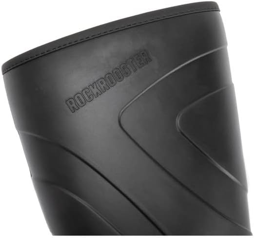 ROCKROOSTER Wellingtons WS701 – Botas de lluvia impermeables de poliuretano de 15 pulgadas para hombre, antideslizantes, antifatiga, cómodas, con
