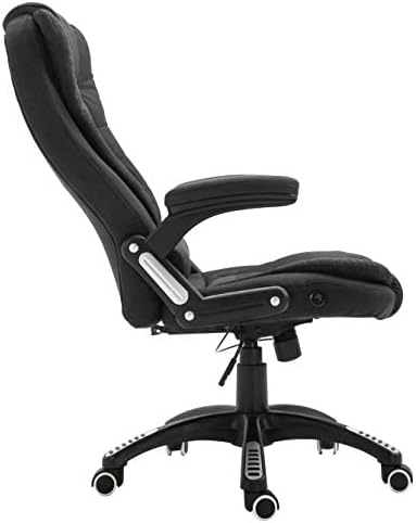 daals Silla de oficina reclinable ejecutiva extra acolchada (tela negra)