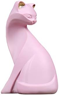 WhaleCreation – Figura de gato rosa, estilo moderno, decoración del hogar, juguete de regalo