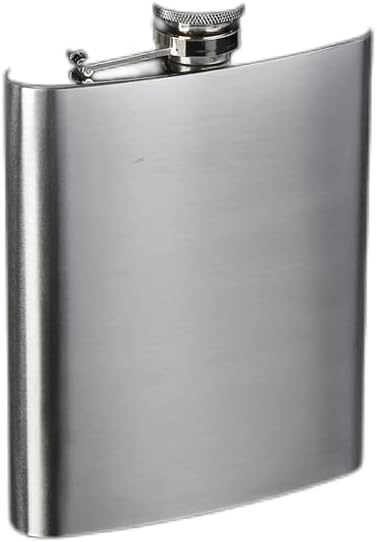 Frasco portátil de acero inoxidable con tapa de plástico, para licor, para hombres, mujeres, para whisky (18 onzas)