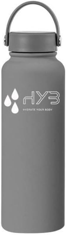 HYB Botella de agua deportiva aislada, 8-12 horas, agua caliente y fría, aspiradora de boca ancha de gran capacidad, botella térmica para niños y