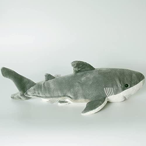 La gran muñeca de peluche de tiburón marino de peluche blanco (12.6 in)