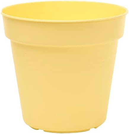 Mintra Home Macetas de jardín, 4 unidades, flores, hierbas, plantas, interior, exterior, colorido, al por mayor, a granel (amarillo, 4.3 in de
