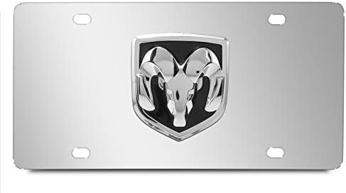 Hecho para RAM 3D Metal Logo Espejo Cromo Placa de matrícula de acero inoxidable