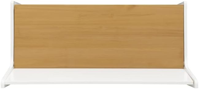 Linon Delk – Banco grande de madera con respaldo de 2 tonos, color miel y blanco
