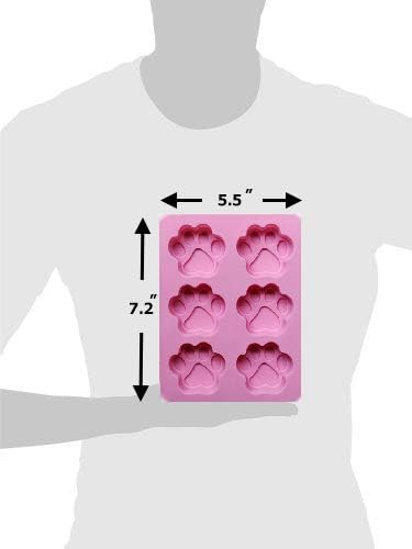 Juego de dos moldes de silicona con estampado de patas de perro para golosinas caseras para hornear dulces de chocolate, apto para horno microondas