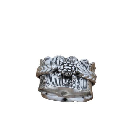 925 Sterling Silver Ring, Handmade Ring, Worry Band Ring, Chunky Silver Ring, Fidget Spinner Ring, Tortoise Spinner Ring, Spinner Band Ring, Thumb