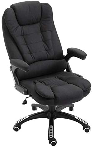 daals Silla de oficina reclinable ejecutiva extra acolchada (tela negra)