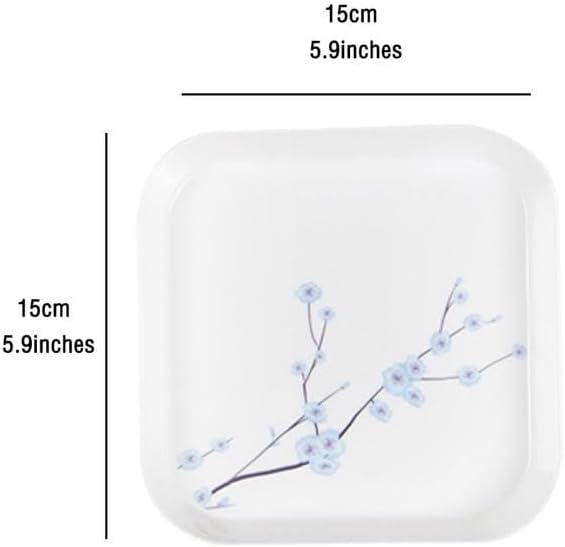 MBBITL Platos de melamina cuadrados de 5.9 pulgadas, platos de ensalada de aperitivos, platos para servir alimentos, juego de 8 con base de